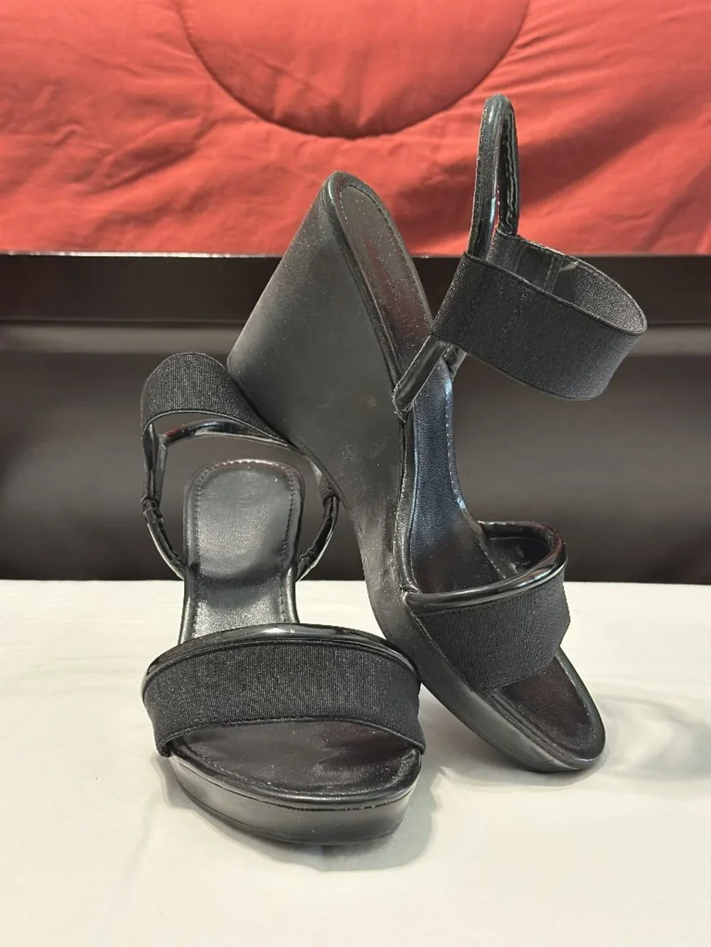 Alfani Wedge Heel Sandal Size 7.5 Black